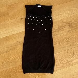 Revolve - Lovers & Friends Jalena Embellished Knit Mini Dress in Black